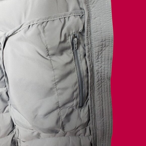 Andrew Marc Womens Parka Jacket Fur Lined Hood Jacket Zip Pockets Silver Xlarge - Picture 11 of 16